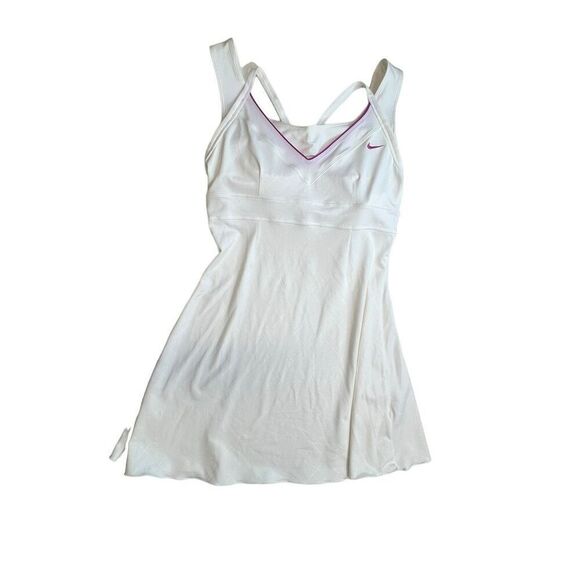 NWT Nike Women's Court Dri-Fit Serena Williams V-Neck Tennis Dress White Medium - Picture 6 of 9
